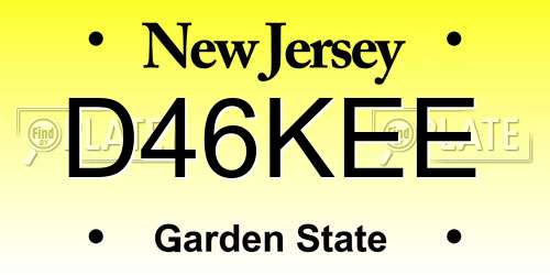 D46KEE New Jersey License Plate