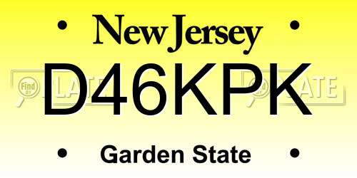 D46KPK New Jersey License Plate