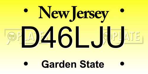 D46LJU New Jersey License Plate