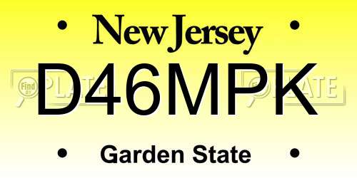 D46MPK New Jersey License Plate