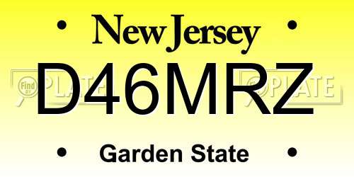 D46MRZ New Jersey License Plate