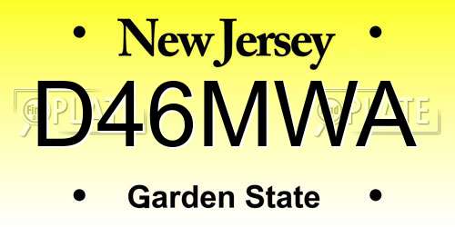 D46MWA New Jersey License Plate
