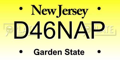 D46NAP New Jersey License Plate