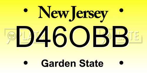 D46OBB New Jersey License Plate