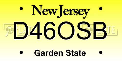 D46OSB New Jersey License Plate