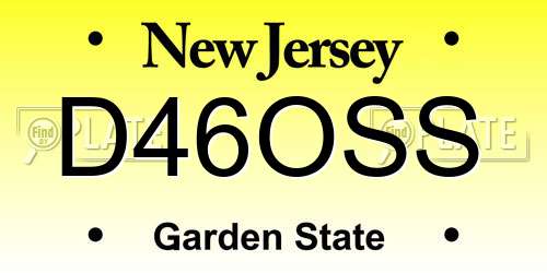 D46OSS New Jersey License Plate