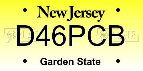 D46PCB New Jersey License Plate
