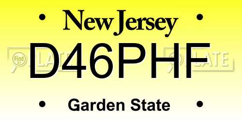 D46PHF New Jersey License Plate