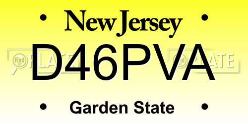 D46PVA New Jersey License Plate