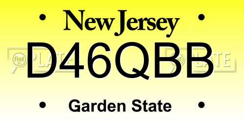 D46QBB New Jersey License Plate