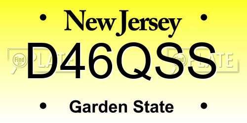 D46QSS New Jersey License Plate