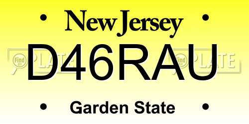 D46RAU New Jersey License Plate