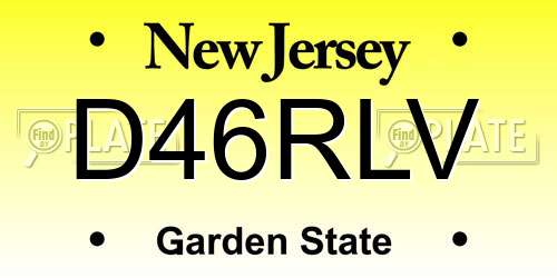 D46RLV New Jersey License Plate
