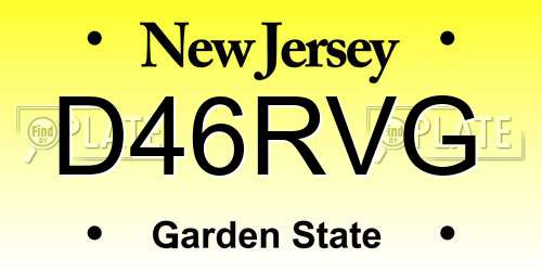 D46RVG New Jersey License Plate