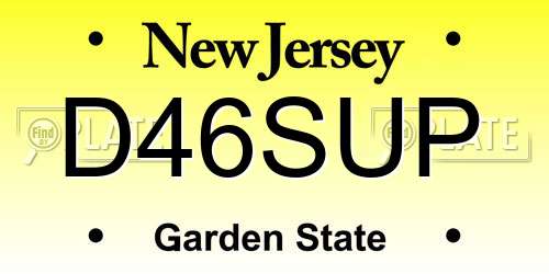 D46SUP New Jersey License Plate