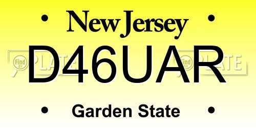 D46UAR New Jersey License Plate