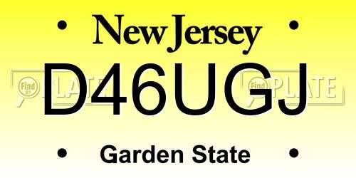D46UGJ New Jersey License Plate