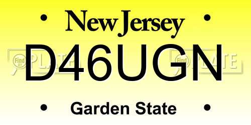 D46UGN New Jersey License Plate