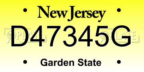 D47345G New Jersey License Plate