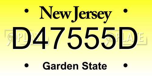 D47555D New Jersey License Plate