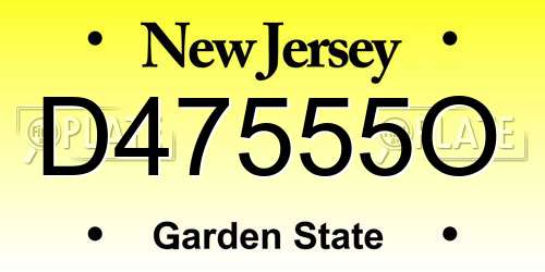 D47555O New Jersey License Plate