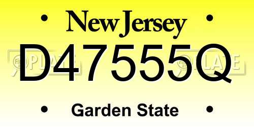 D47555Q New Jersey License Plate