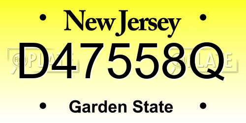 D47558Q New Jersey License Plate
