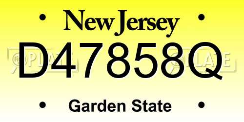 D47858Q New Jersey License Plate