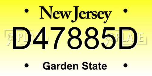 D47885D New Jersey License Plate