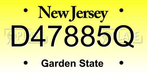 D47885Q New Jersey License Plate