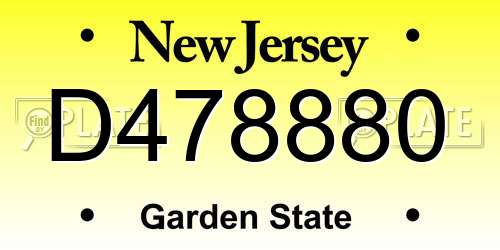 D478880 New Jersey License Plate