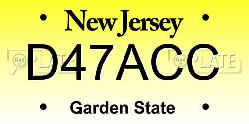 D47ACC New Jersey License Plate