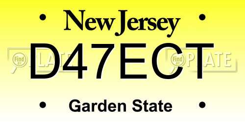 D47ECT New Jersey License Plate
