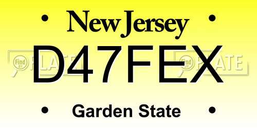 D47FEX New Jersey License Plate