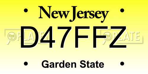 D47FFZ New Jersey License Plate