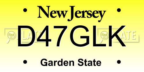 D47GLK New Jersey License Plate