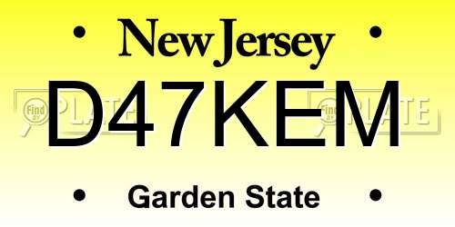 D47KEM New Jersey License Plate