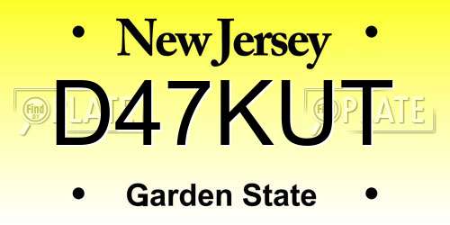 D47KUT New Jersey License Plate