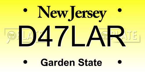 D47LAR New Jersey License Plate