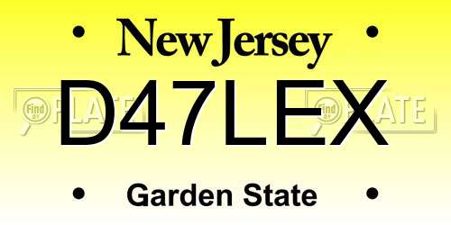 D47LEX New Jersey License Plate