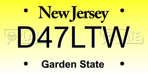 D47LTW New Jersey License Plate