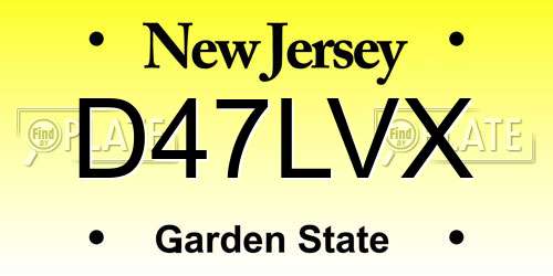 D47LVX New Jersey License Plate