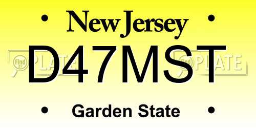 D47MST New Jersey License Plate