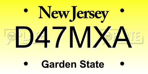 D47MXA New Jersey License Plate