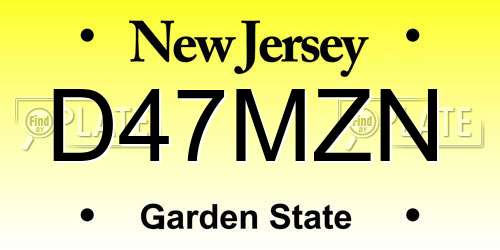 D47MZN New Jersey License Plate