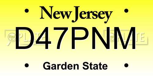 D47PNM New Jersey License Plate