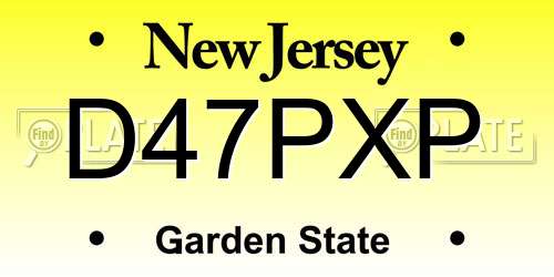 D47PXP New Jersey License Plate