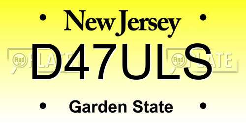 D47ULS New Jersey License Plate