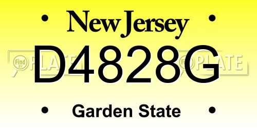 D4828G New Jersey License Plate