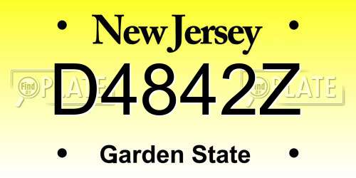 D4842Z New Jersey License Plate